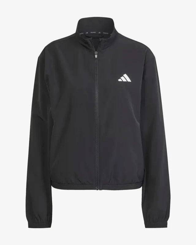 Chaqueta adidas Train Essentials Woven Warm-Up 3 bandas negro blanco mujer - S