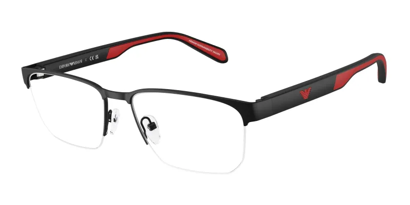 Emporio Armani Hombre Emporio Armani EA1162 3085 Monturas ópticas Metal Negro Geométrico Normal