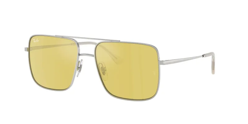 Ray - Ban Unisex Ray - Ban RB3758 ARI 003/6D Gafas de sol Metal Plata Amarillo Cuadrada Normal