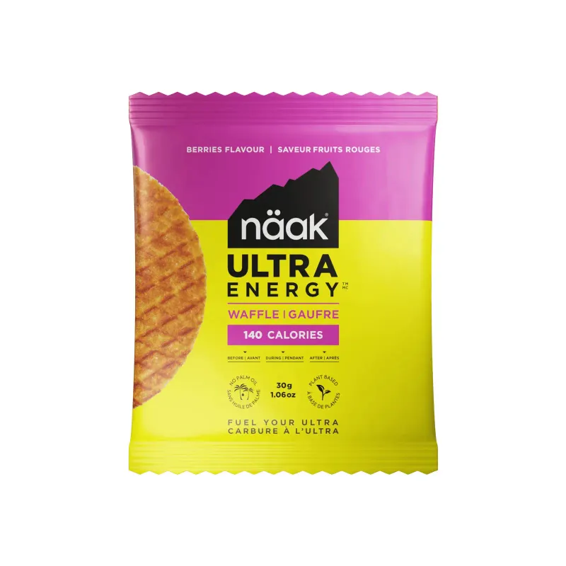 Pastel energético, waffles de sabor frutas rojas Naäk