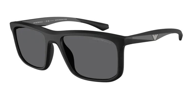Emporio Armani Hombre Emporio Armani EA4234U 5001T3 Gafas de sol Inyectado Negro Gris Cuadrada Polarizado