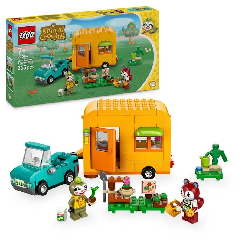 LEGO® Animal Crossing Caravana de Gandulio y tienda de jardinería 77054