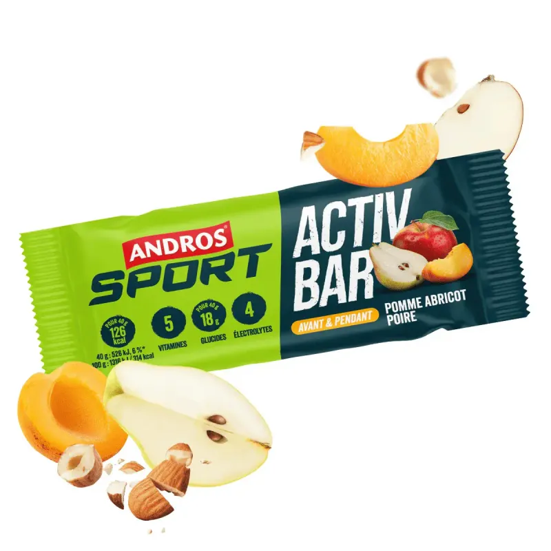 Barritas nutricionales Andros Sport Activ Bar Pomme Poire Abricot