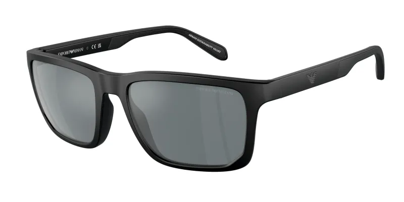 Emporio Armani Hombre Emporio Armani EA4219 50016G Gafas de sol Inyectado Negro Gris Cuadrada Reflejado Espejo
