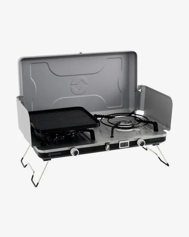 Cocina portátil Outwell Merapi Pro Duo Deluxe gris plateado