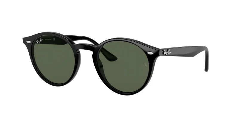 Ray - Ban Unisex Ray - Ban RB2180 601/71 Gafas de sol Inyectado Negro Verde Redonda Normal
