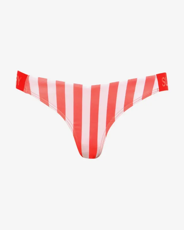 Braga bikini Superdry Cheeky rosa blanco mujer - XS