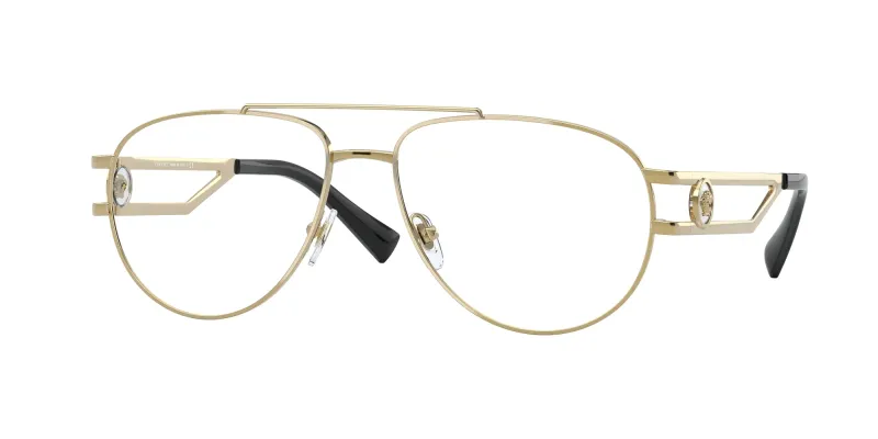 Versace Hombre Versace VE1269 1002 Monturas ópticas Metal Oro Piloto Normal