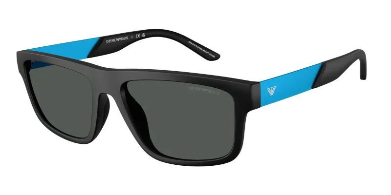 Emporio Armani Hombre Emporio Armani EA4244U 500187 Gafas de sol Inyectado Negro Gris Cuadrada Normal