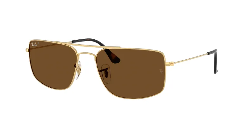 Ray - Ban Unisex Ray - Ban RB3779 EXPLORER 3 001/57 Gafas de sol Metal Oro Marrón Cuadrada Polarizado