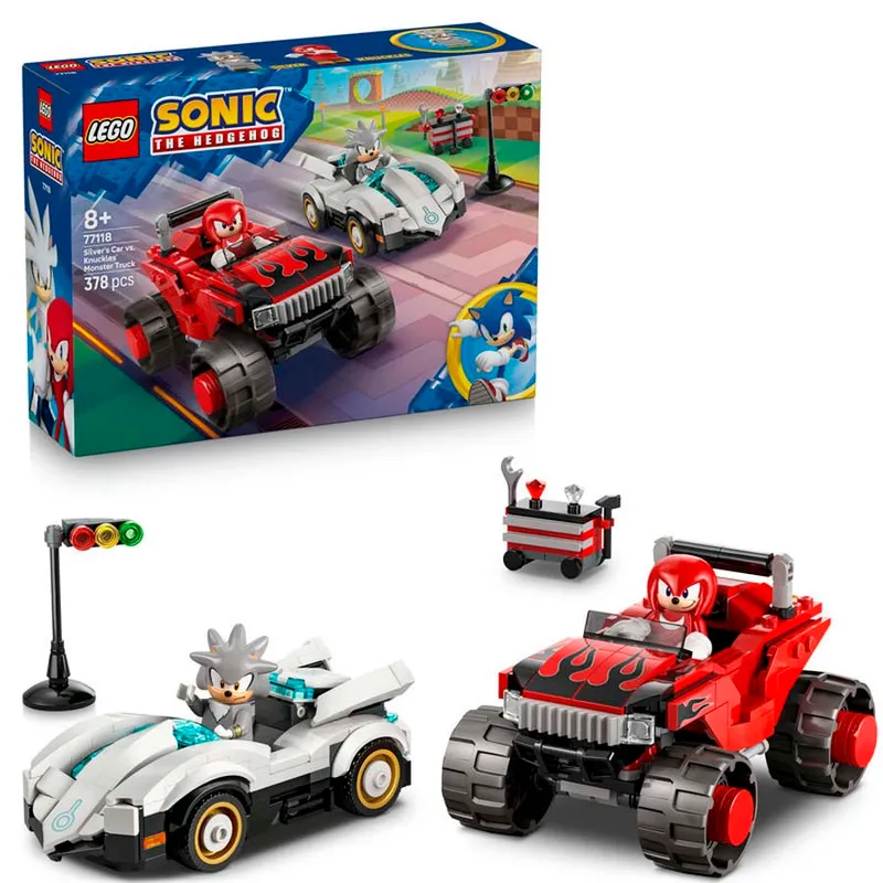 LEGO® Sonic the Hedgehog™ Coche de Silver vs. Monster Truck de Knuckles 77118