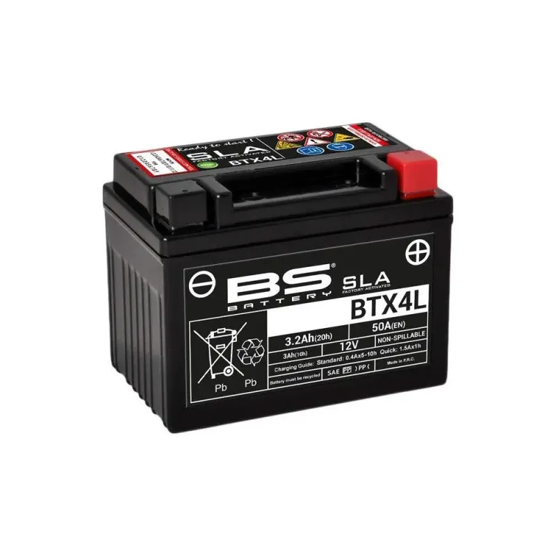 Batería de moto BS Battery SLA BTZ5S / BTX4L+ - C (10H-R) - C (20H-R)