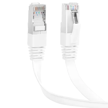 Aigostar Cable Ethernet Cat7 de 3M, Cable de Red Plano RJ45 Gigabit LAN de Alta Velocidad, de10Gbps y 600Mhz para Switch, Rúter, Módem, Panel de Conexión, PC (Blanco)