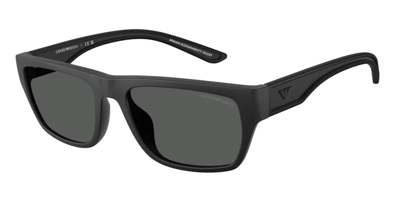 Emporio Armani Hombre Emporio Armani EA4267U 500187 Gafas de sol Inyectado Negro Gris Pillow Normal