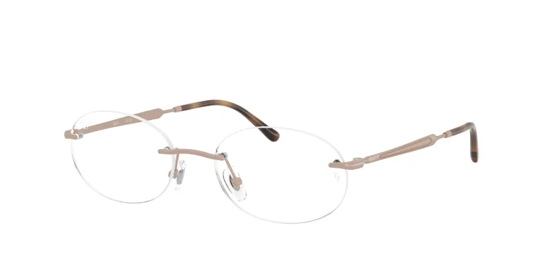 Ray - Ban Unisex Ray - Ban RX3767V 3207 Monturas ópticas Metal Rosa Transparente Redonda Normal