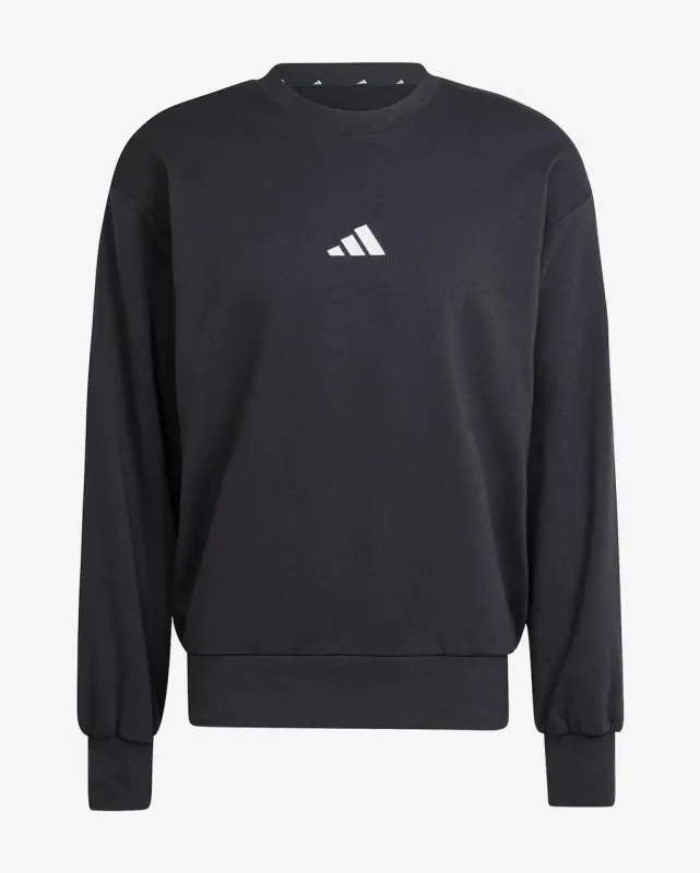 Sudadera adidas Essentials Feelcozy French Terry negro puro blanco - S