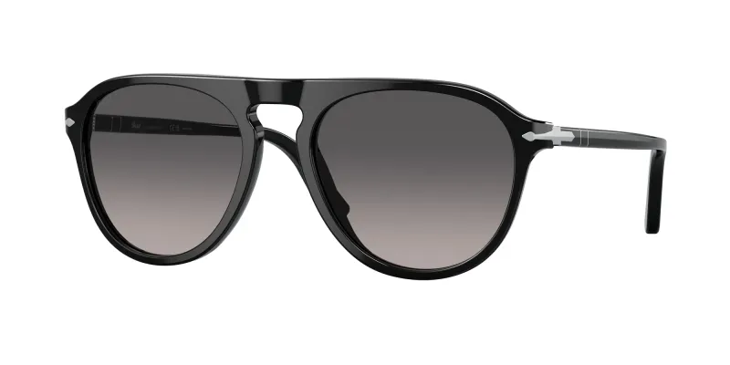 Persol Unisex Persol PO3302S 95/M3 Gafas de sol Acetato Negro Gris Piloto Polarizado Sombreado