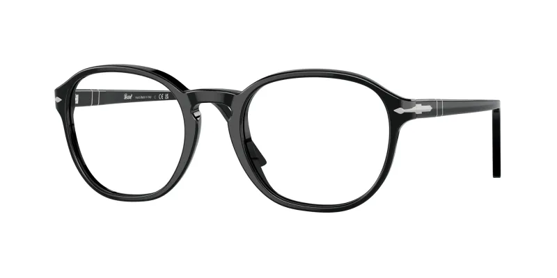 Persol Unisex Persol PO3343V 95 Monturas ópticas Acetato Negro Transparente Pantos Normal