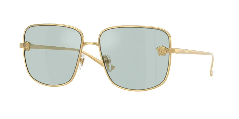 Versace Mujer Versace VE2282 10029C Gafas de sol Metal Oro Azul claro Cuadrada Normal