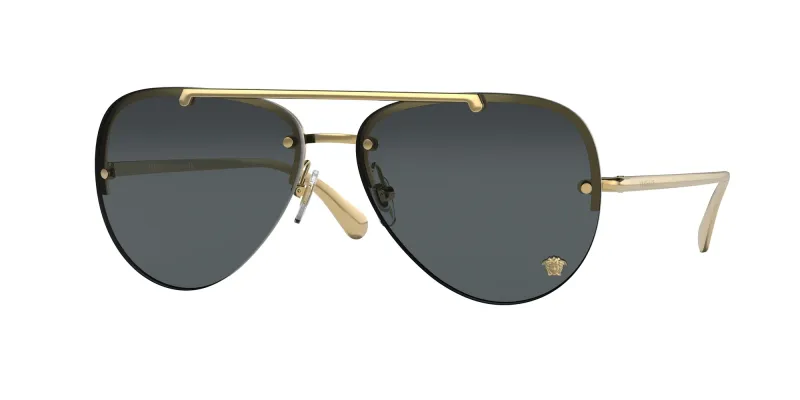 Versace Mujer Versace VE2231 100287 Gafas de sol Metal Oro Gris Piloto Normal