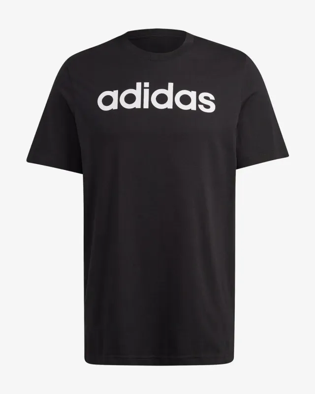 Camiseta adidas Essentials Single Jersey Linear Embroidered Logo manga corta negro blanco - XS