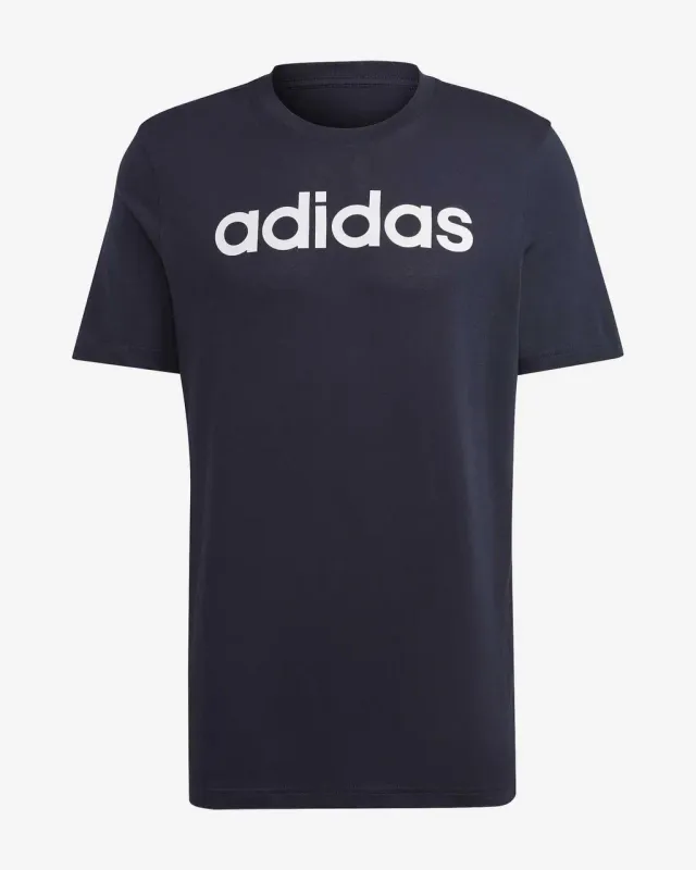 Camiseta adidas Essentials Single Jersey Linear Embroidered Logo manga corta azul marino blanco - S