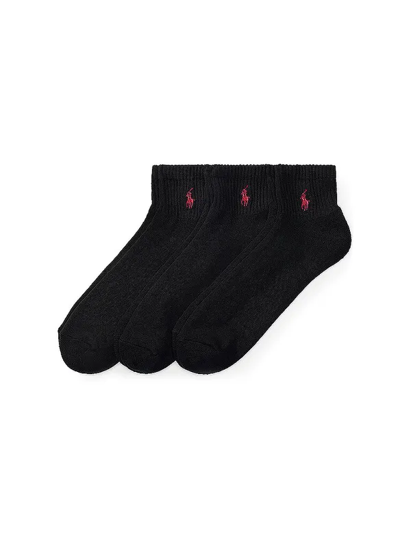 POLO RALPH LAUREN Pack de 3 calcetines tipo sneaker negros negro
