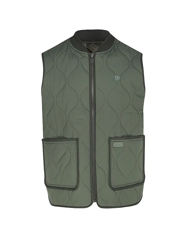 SUPERDRY Chaleco acolchado verde | L