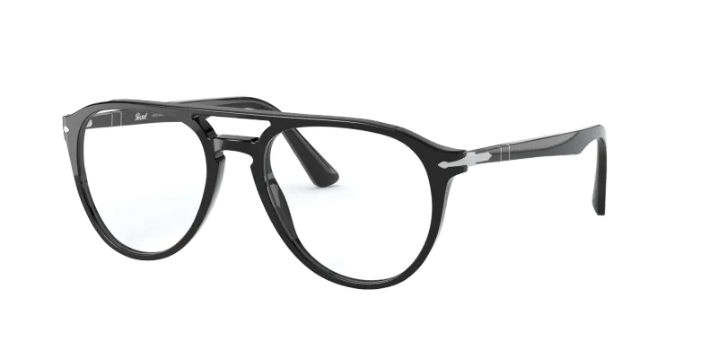 Persol Hombre Persol PO3160V 095 Monturas ópticas Acetato Negro Transparente Piloto Normal