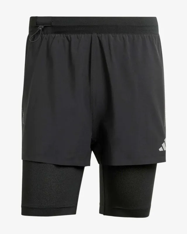 Pantalón corto adidas HEAT.RDY Two-in-One HIIT negro puro - XL