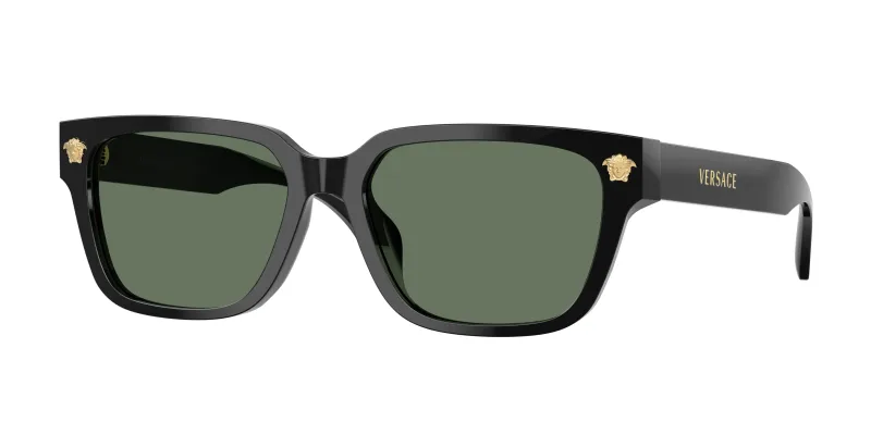 Versace Hombre Versace VE4513D GB1/82 Gafas de sol Acetato Negro Verde Cuadrada Normal