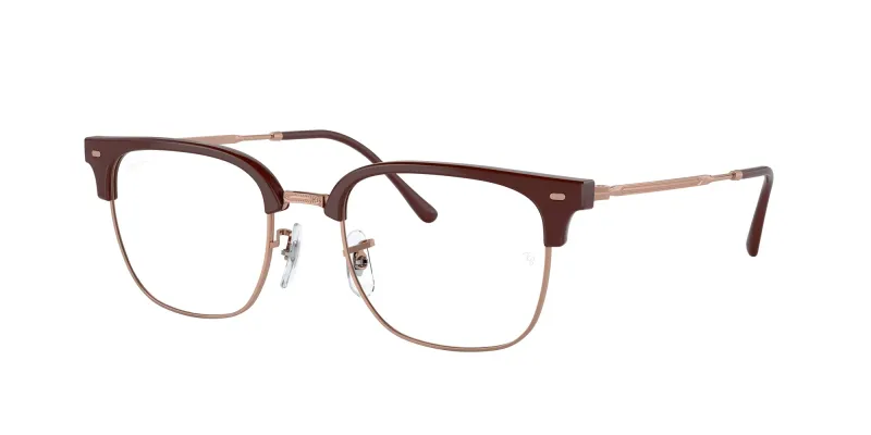 Ray - Ban Unisex Ray - Ban RX7216 NEW CLUBMASTER 8209 Monturas ópticas Acetato Rojo Transparente Cuadrada Normal